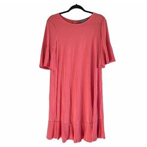 Anthropologie‎ Pink Bell Sleeve Crew Neck Size Medium Dress